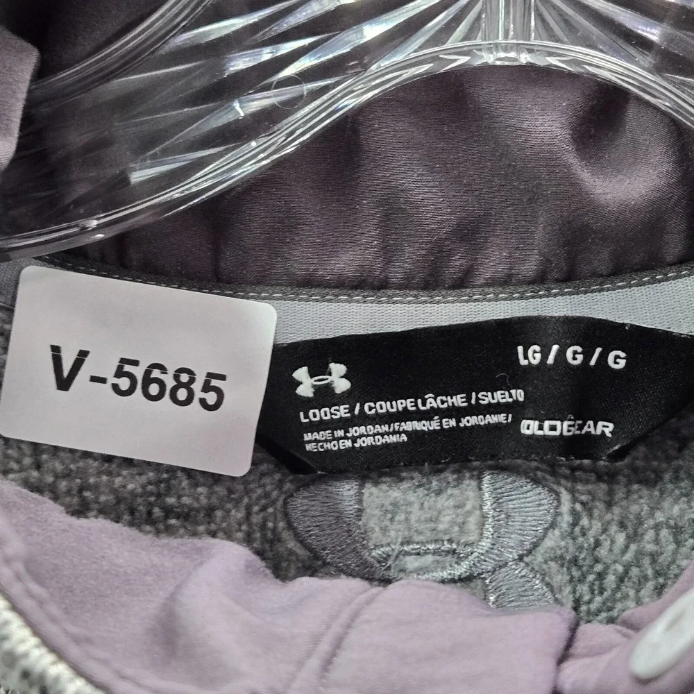 Under Armour‎ Men Sweatshirt Large Gray Heather Henley Mock Neck Pocket